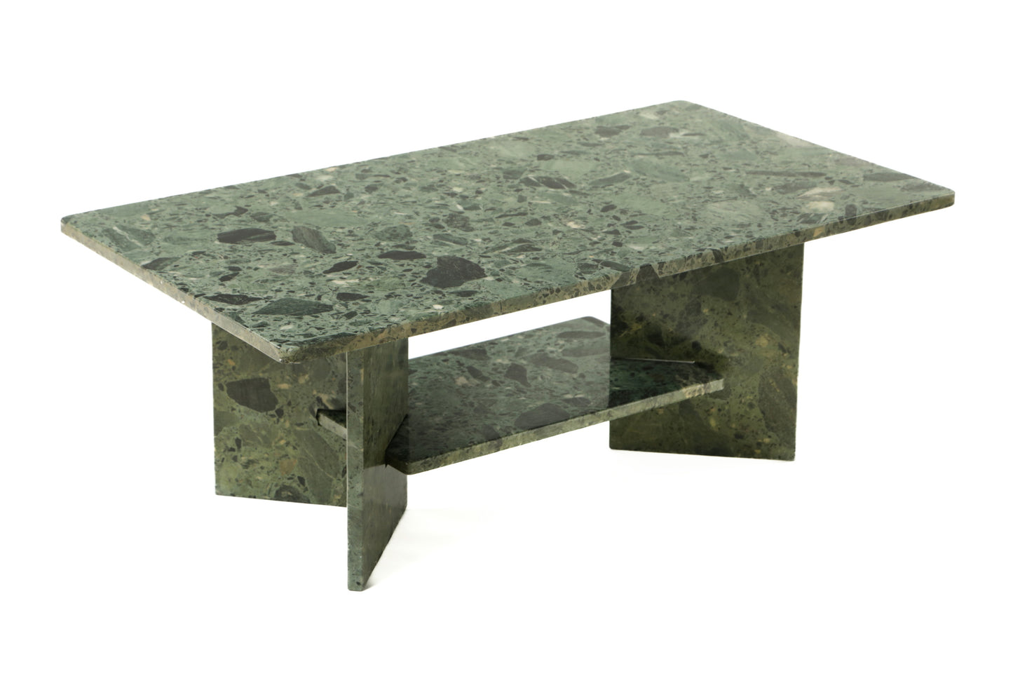 Low table in imperial green marble from the 80s