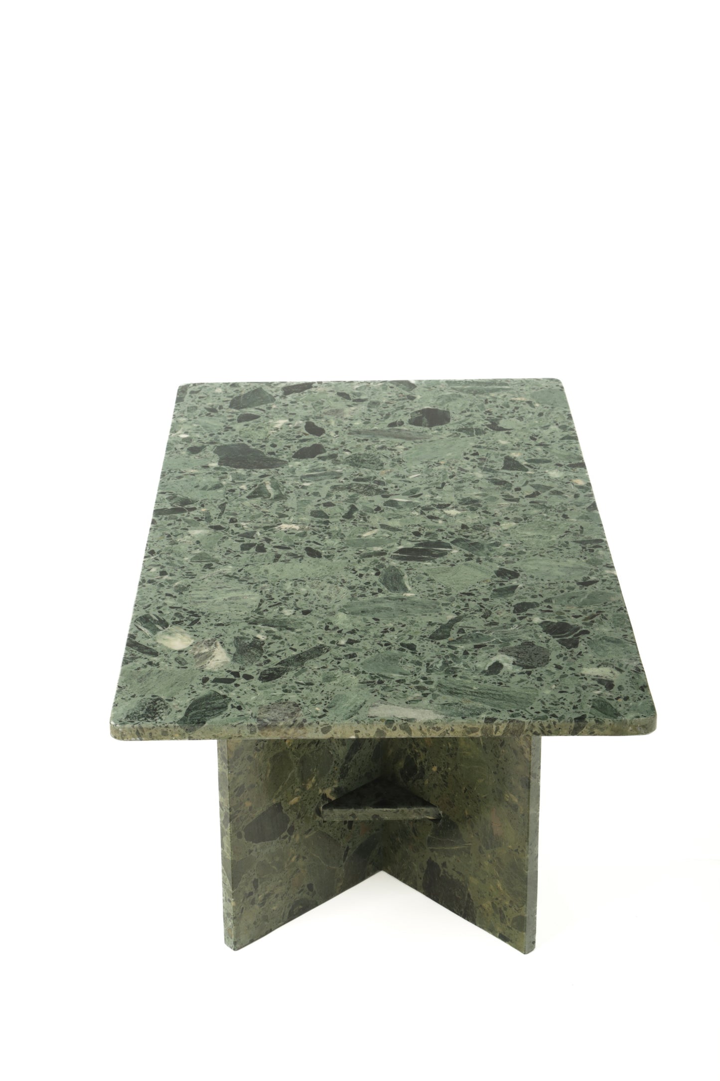 Low table in imperial green marble from the 80s