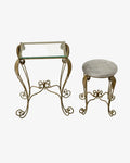 Coffee table with stool from the 1950s attributable to Pierluigi Colli