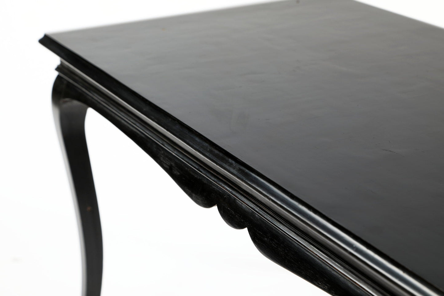 Black lacquered living room table from the 50s