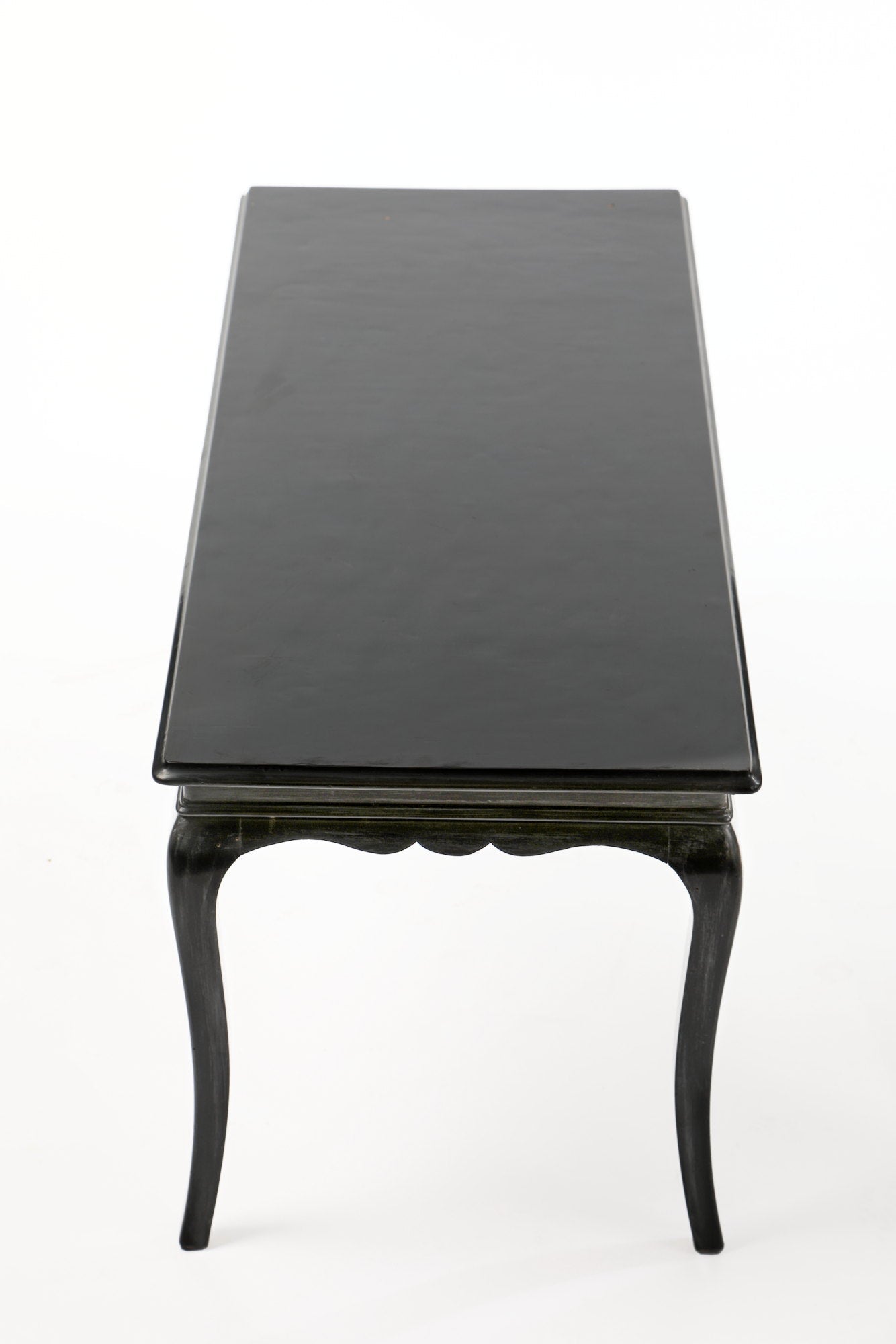 Black lacquered living room table from the 50s