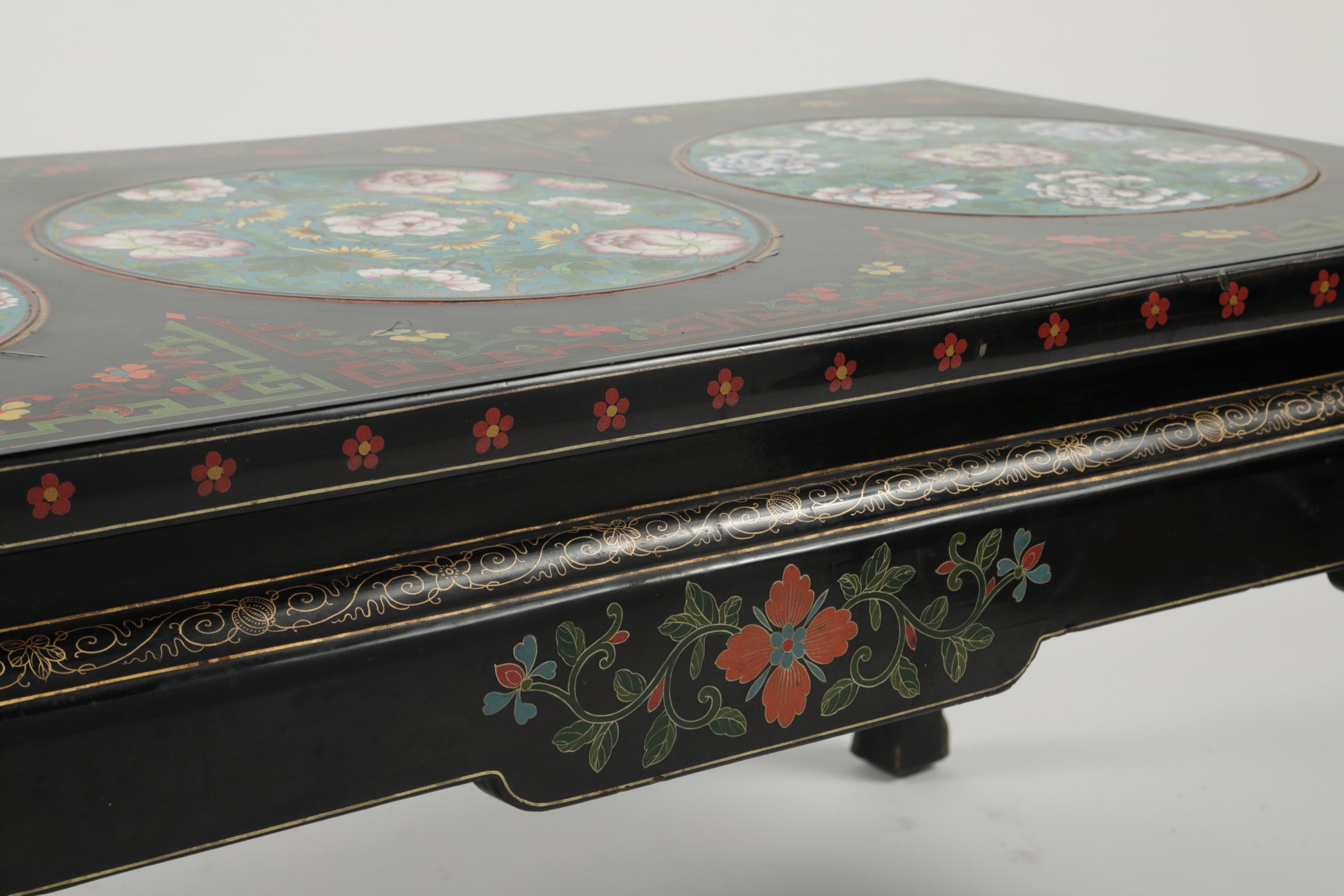Cloisonne lacquered table, early 20th century