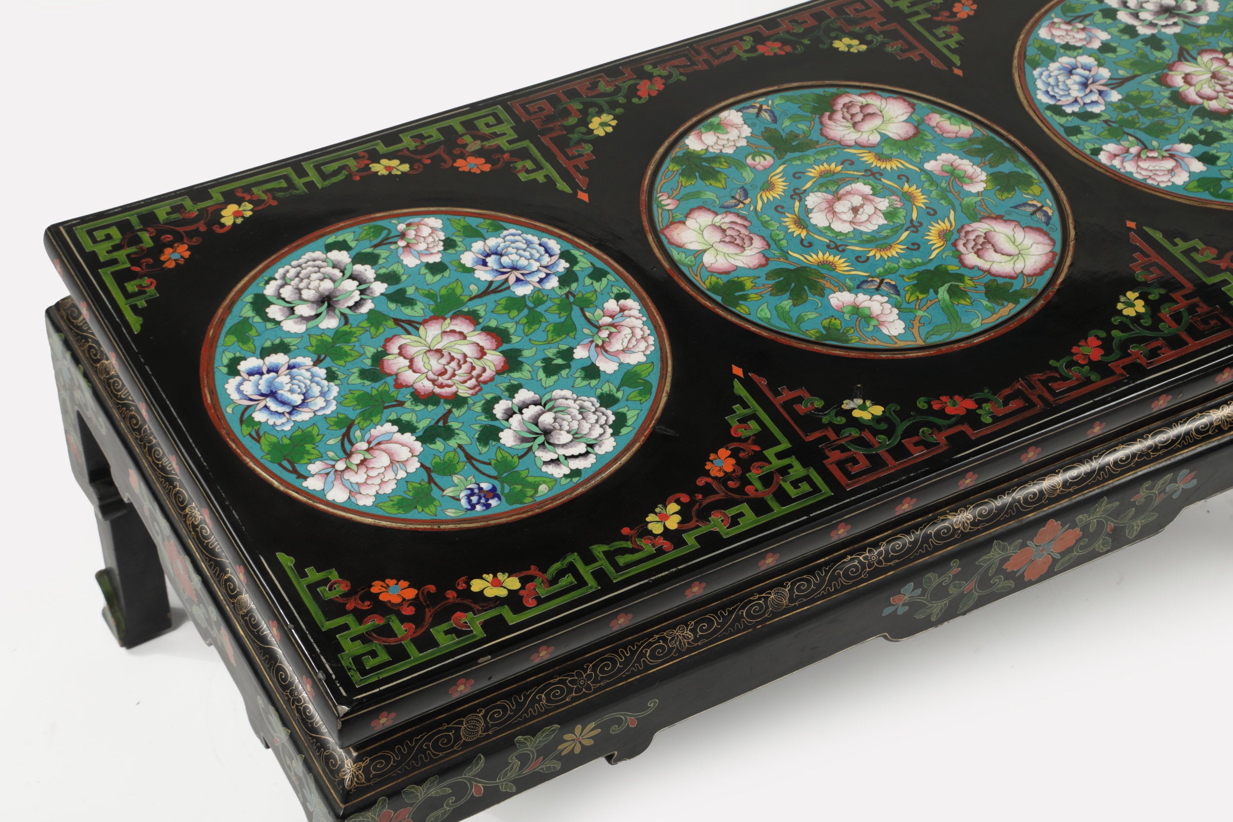 Cloisonne lacquered table, early 20th century