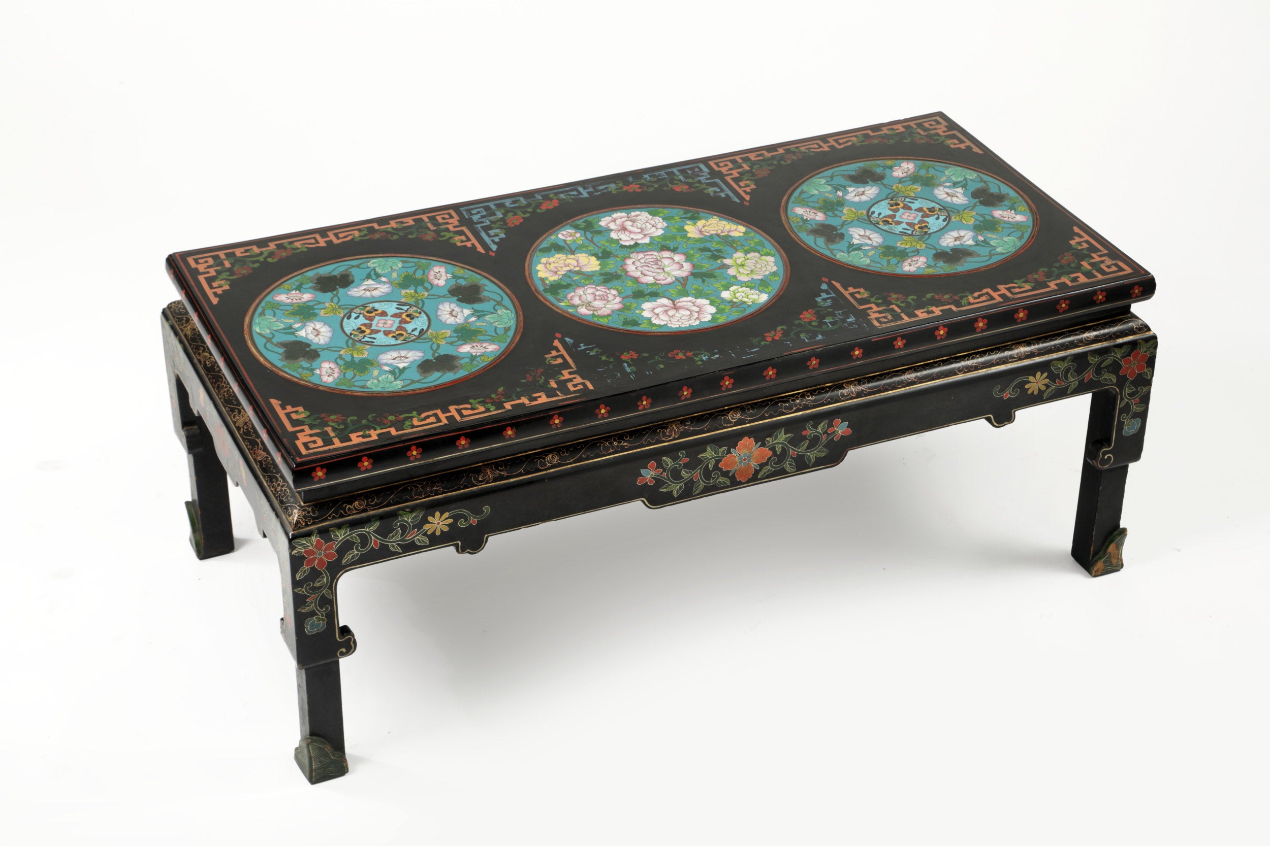 Cloisonne lacquered table, early 20th century