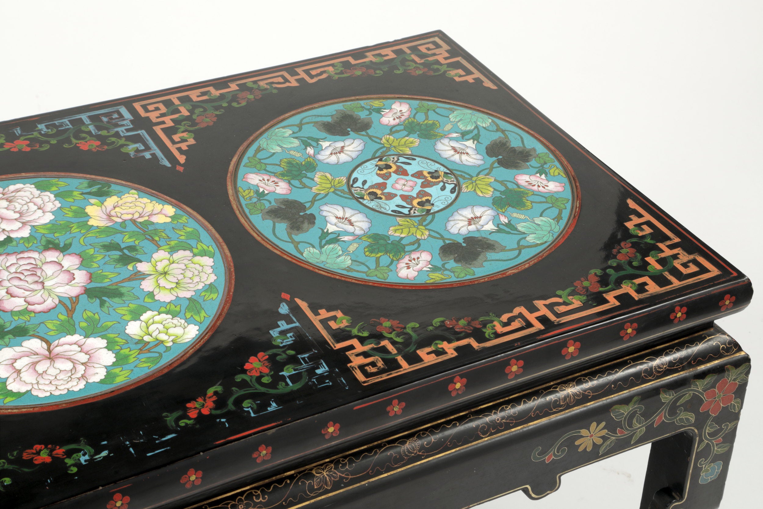 Cloisonne lacquered table, early 20th century