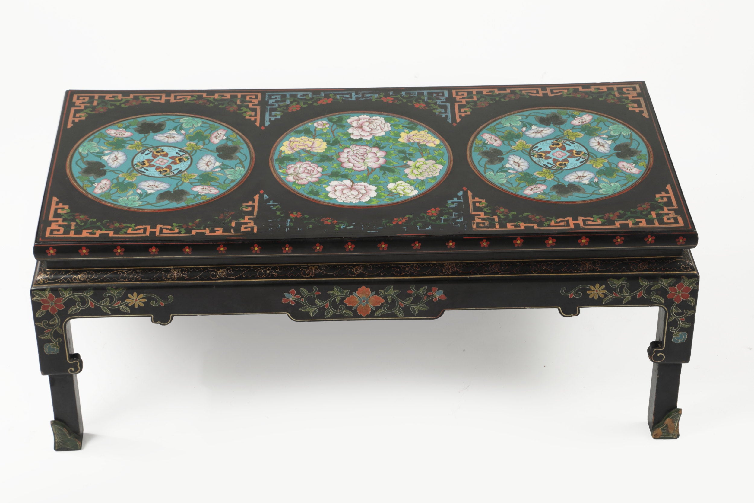 Cloisonne lacquered table, early 20th century