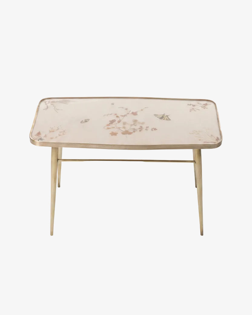 Tavolo ottone anni 50 piano farfalle