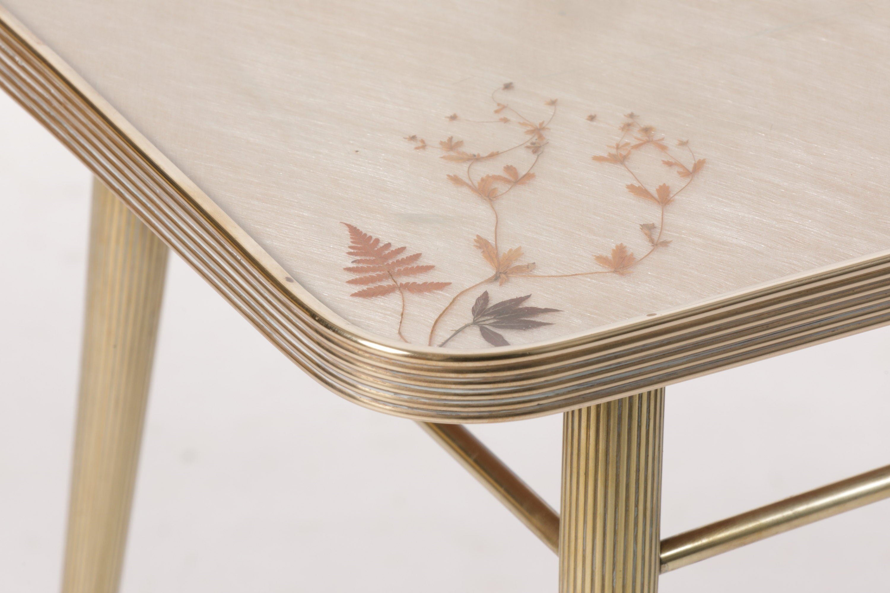 Tavolo ottone anni 50 piano farfalle
