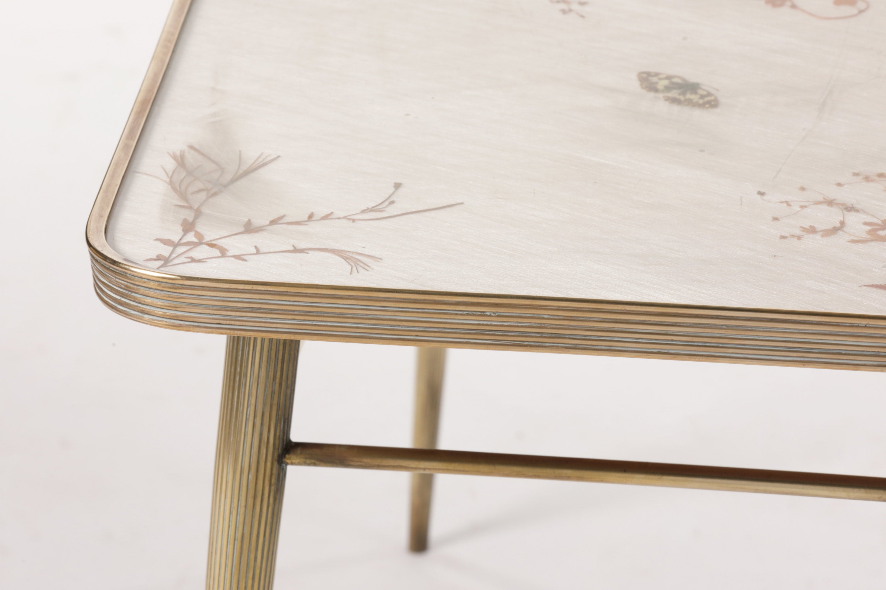 50's brass table with butterfly top