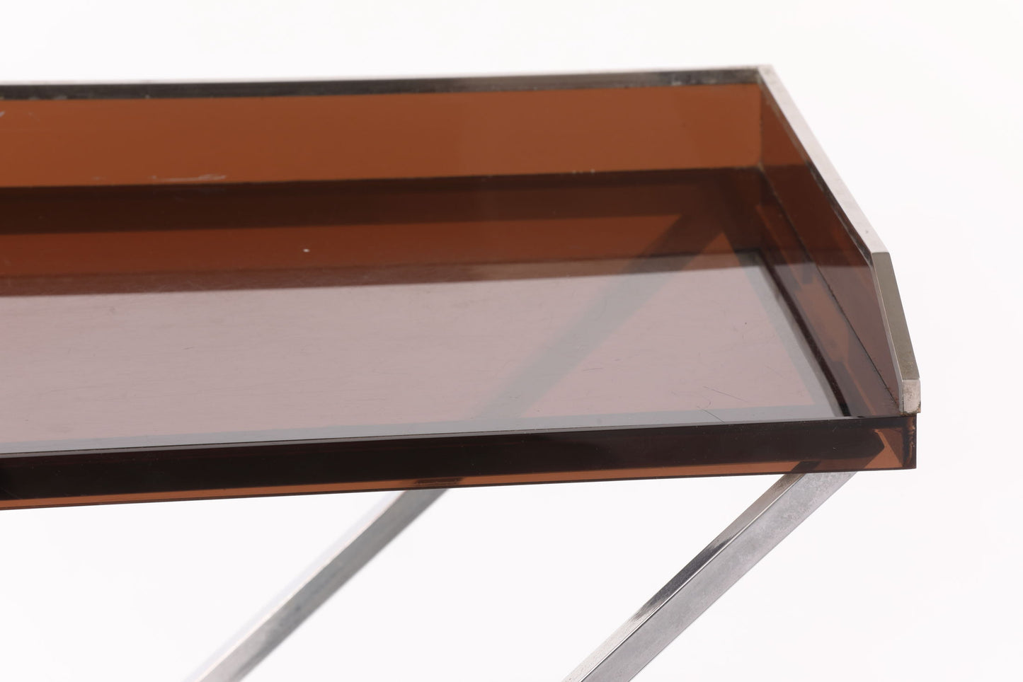 Folding table from the 70s in smoked plexiglass