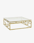 Large square brass coffee table from the 1970s