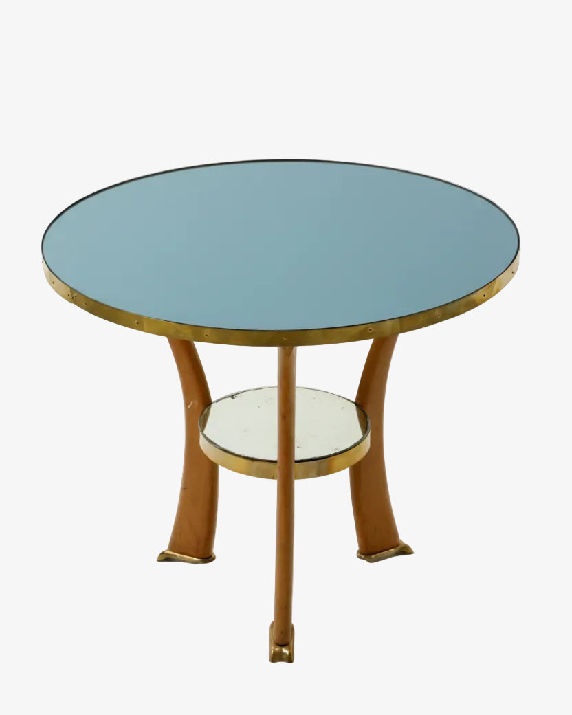 Round mirrored table from the 60s attributed to Cesare Lacca