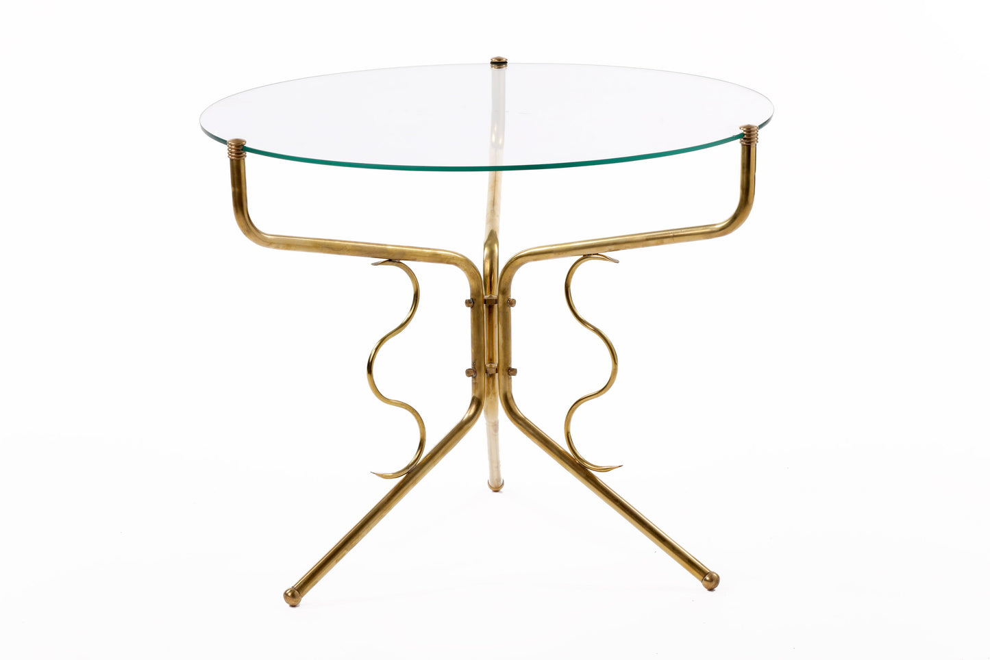 Crystal and brass living room table from the 50s