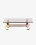 70s living room table with brass chain base