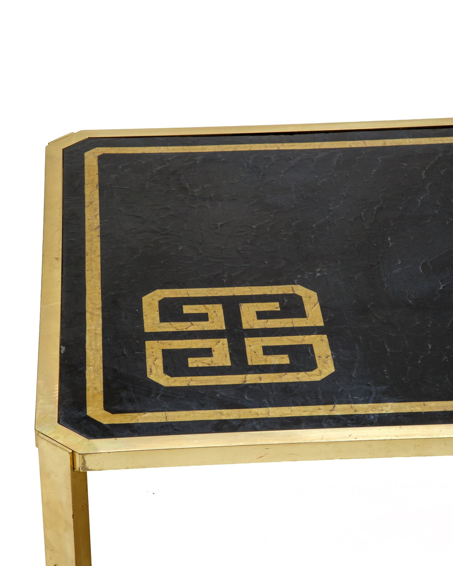 1970s crackle lacquered living room table