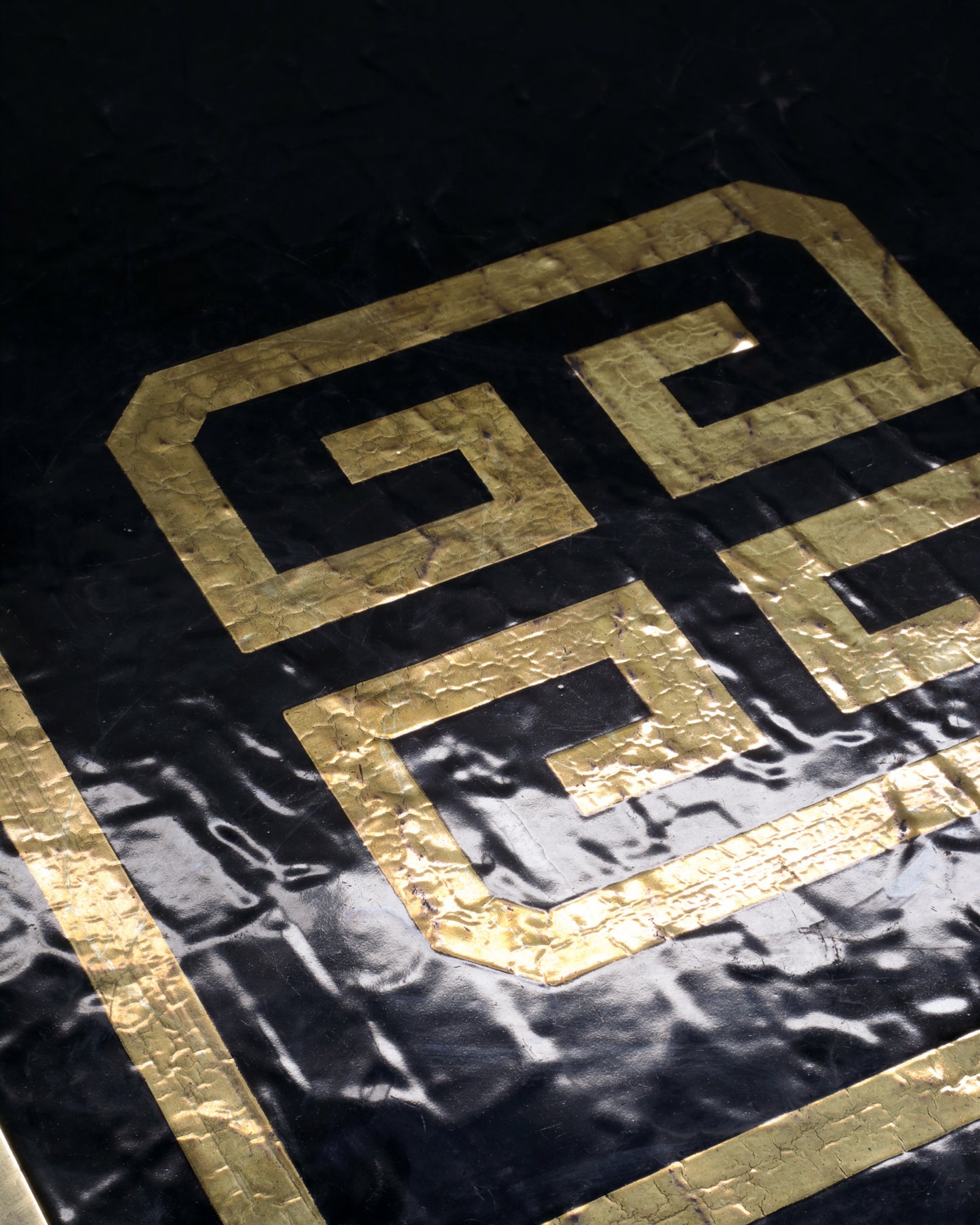 1970s crackle lacquered living room table