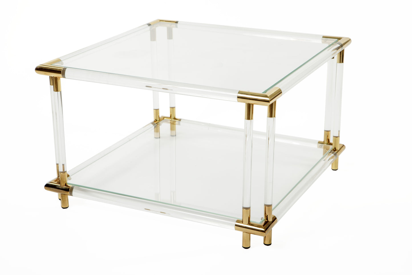 Square plexiglass living room table design 2000