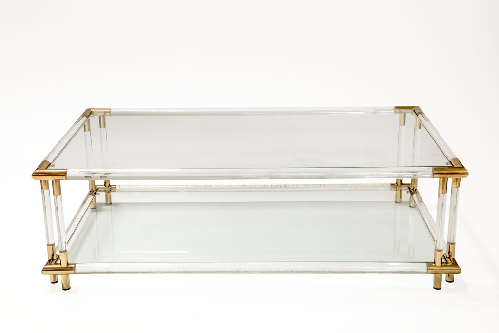 Tavolo salotto rettangolare plexiglass anni 70