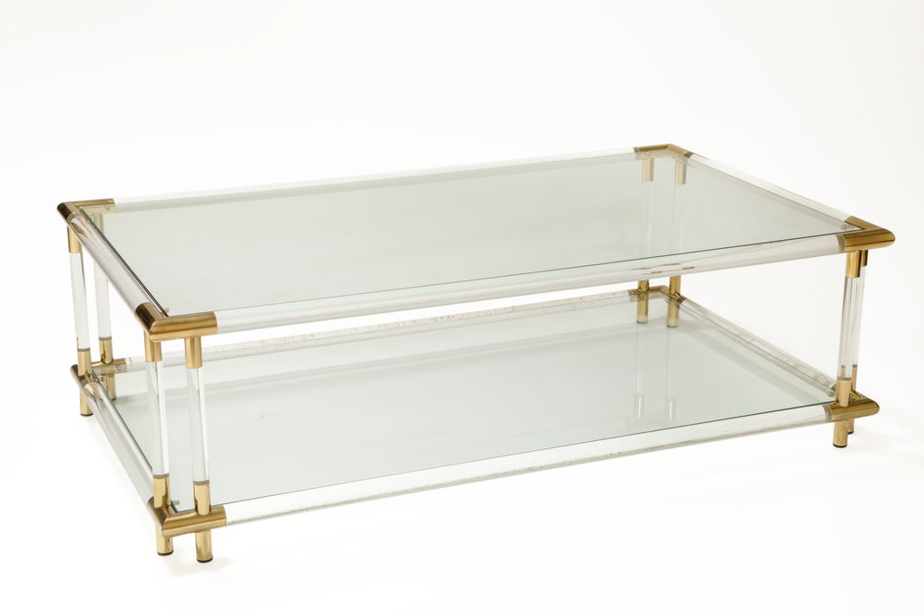Tavolo salotto rettangolare plexiglass anni 70