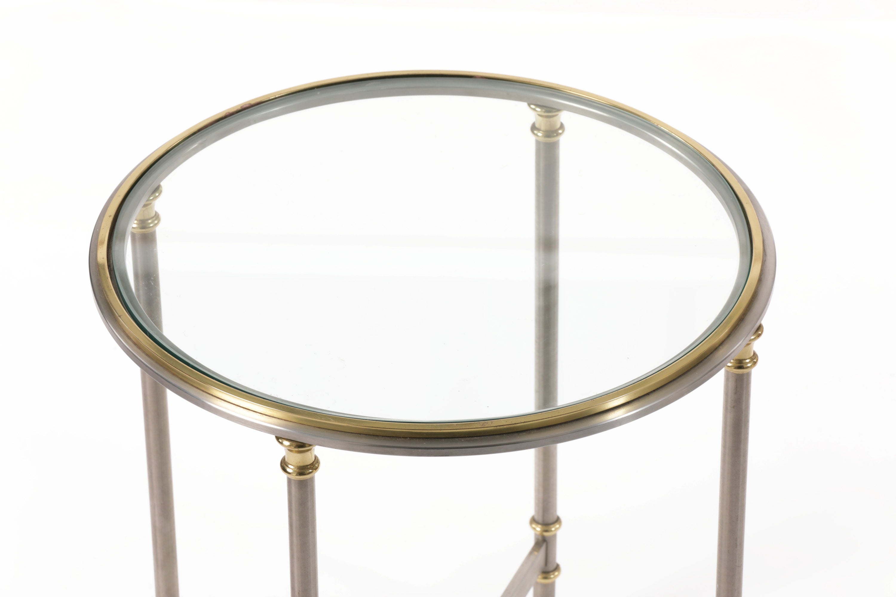 Round table 70s brass and steel