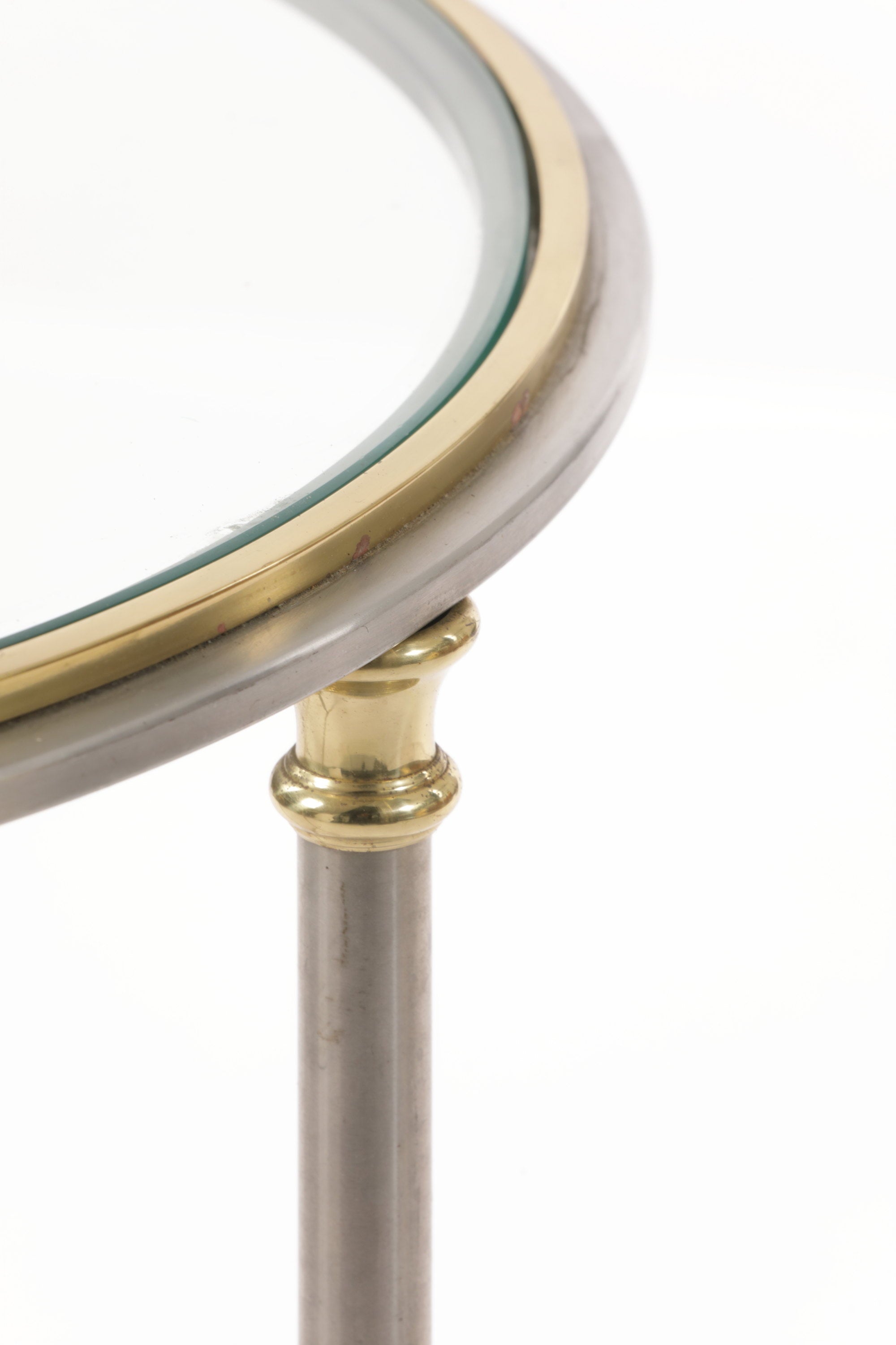 Round table 70s brass and steel