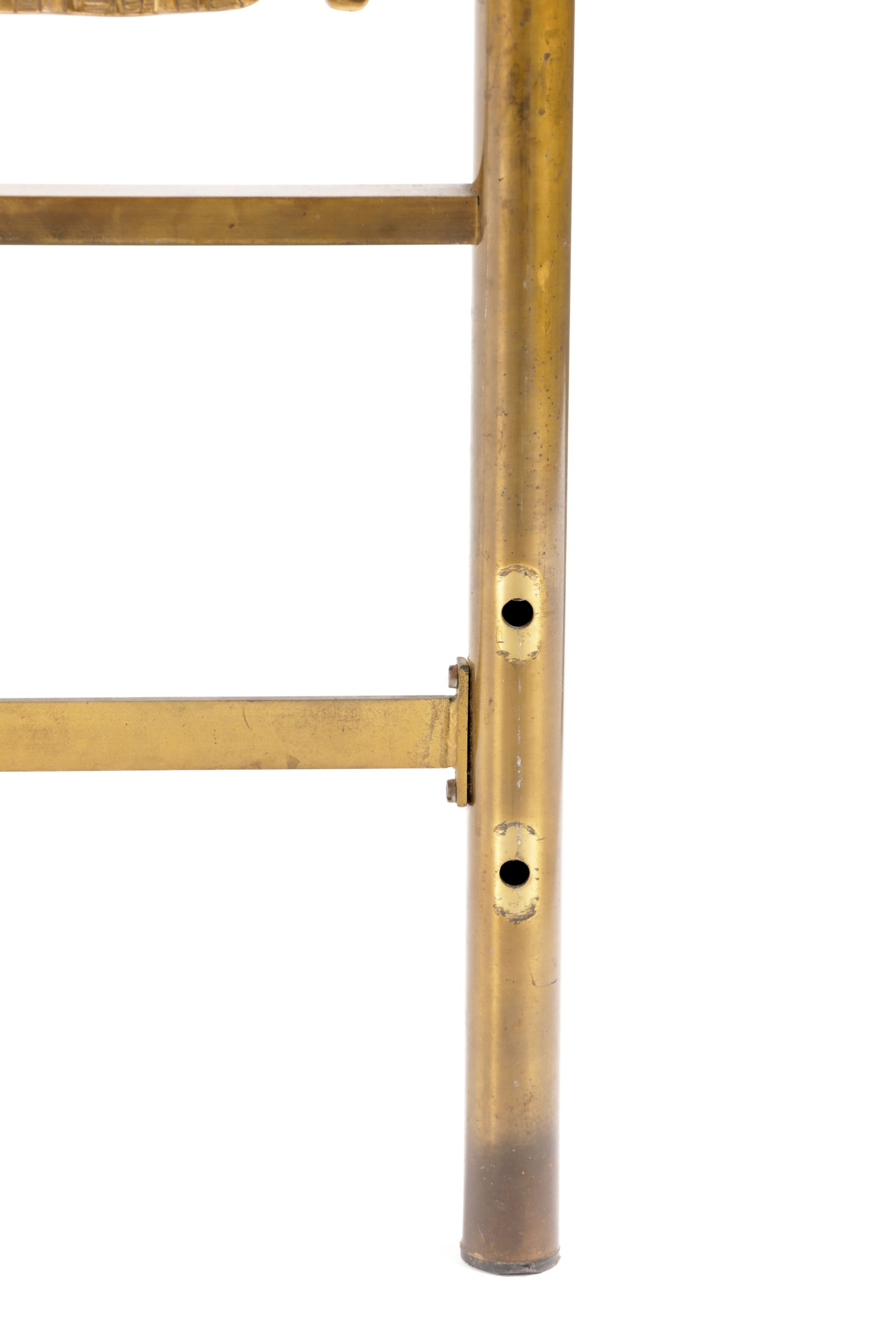 Bronze double bed headboard Luciano Frigerio 70s