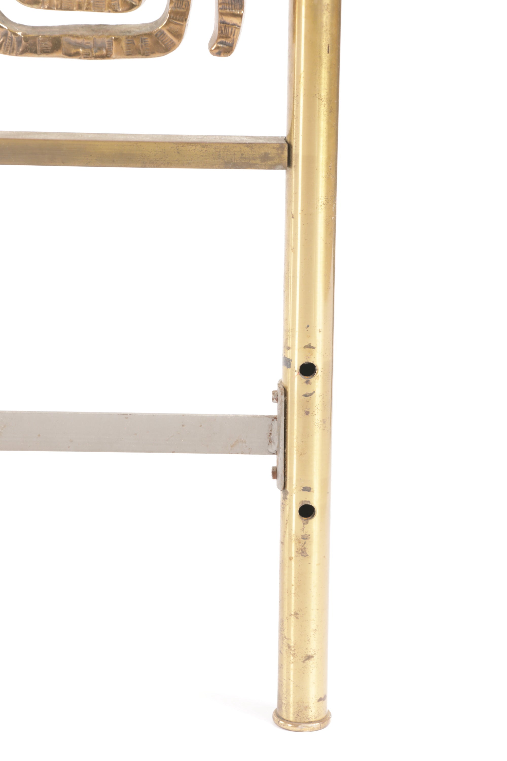 Bronze double bed headboard Luciano Frigerio 70s