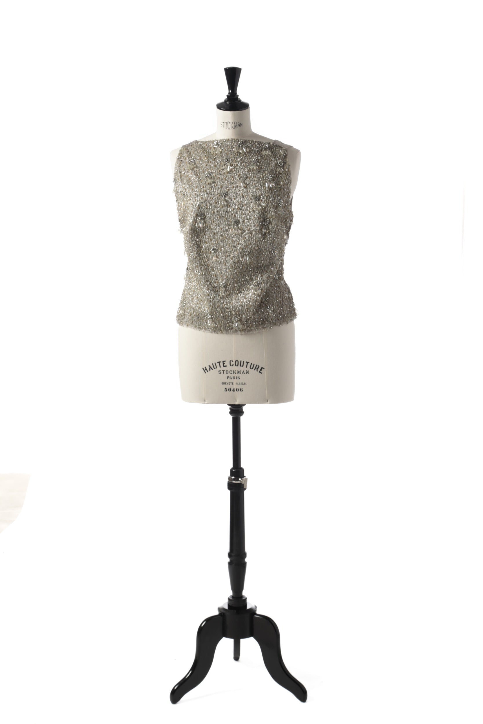 1980s embroidered ivory silk top