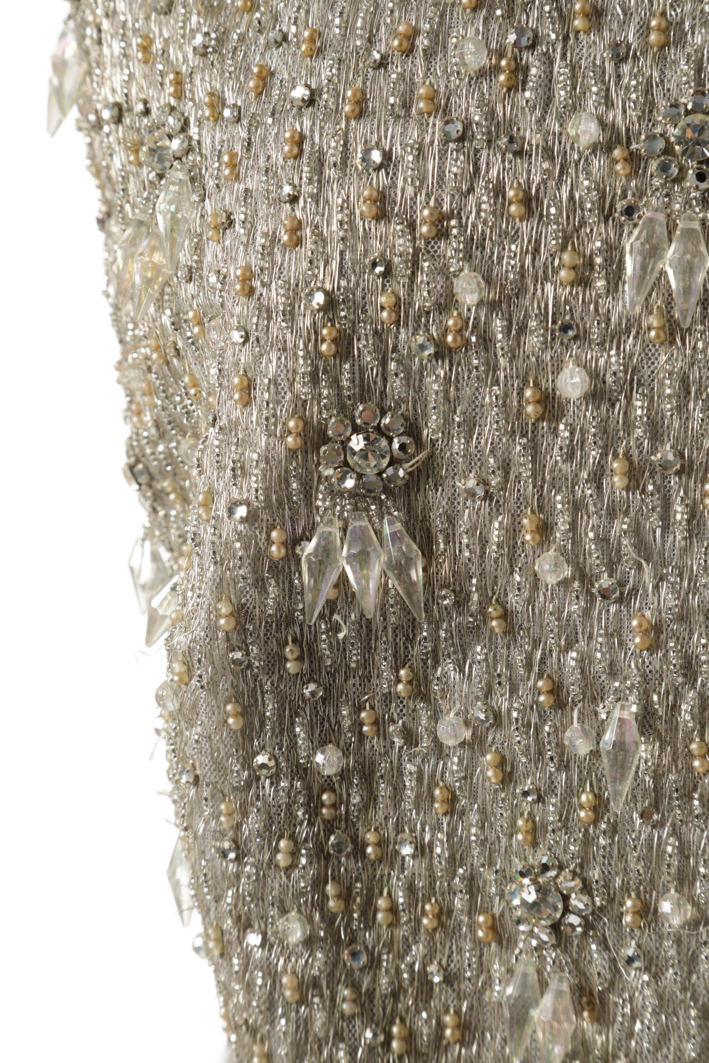 Top in seta avorio ricamato anni 80