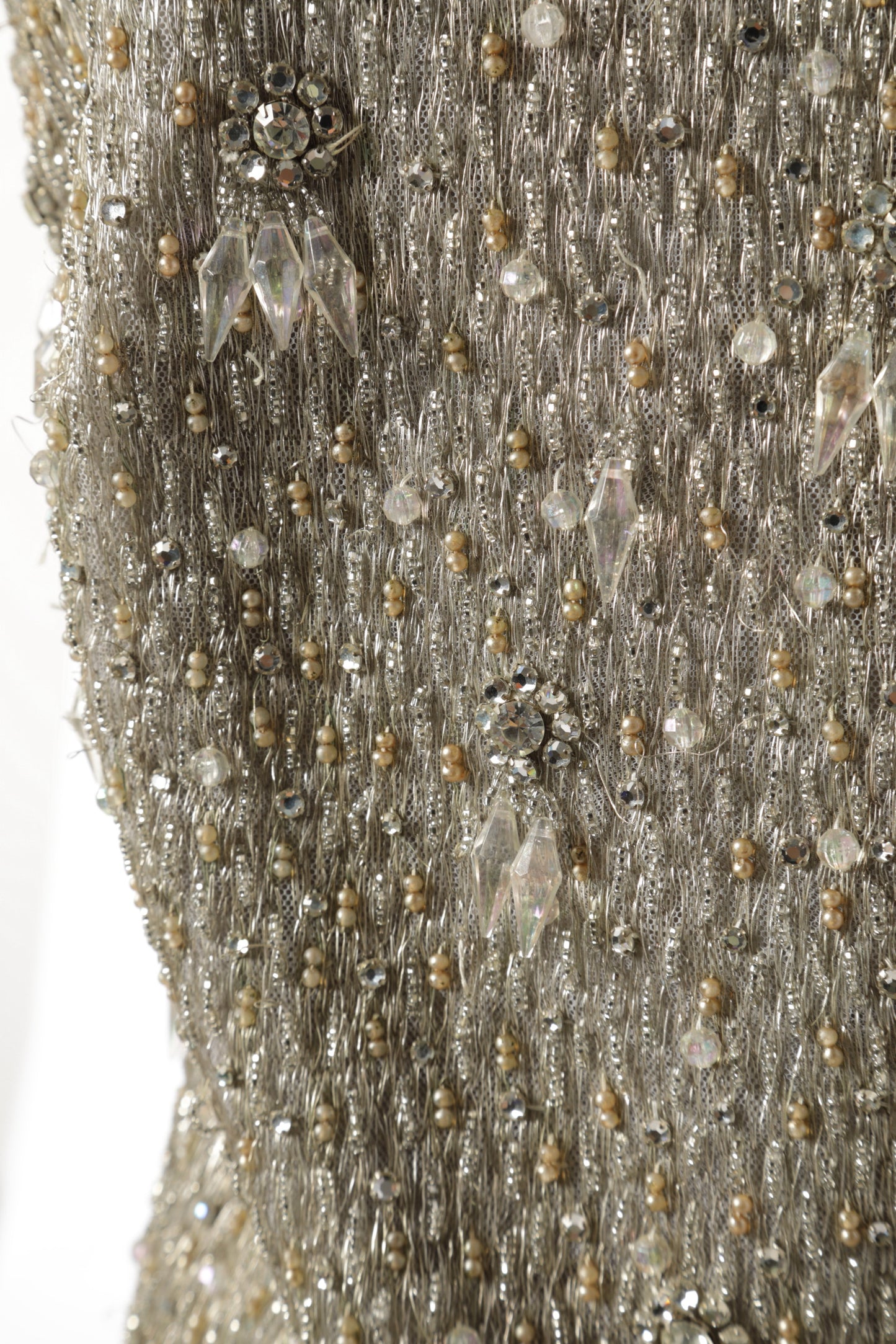 Top in seta avorio ricamato anni 80