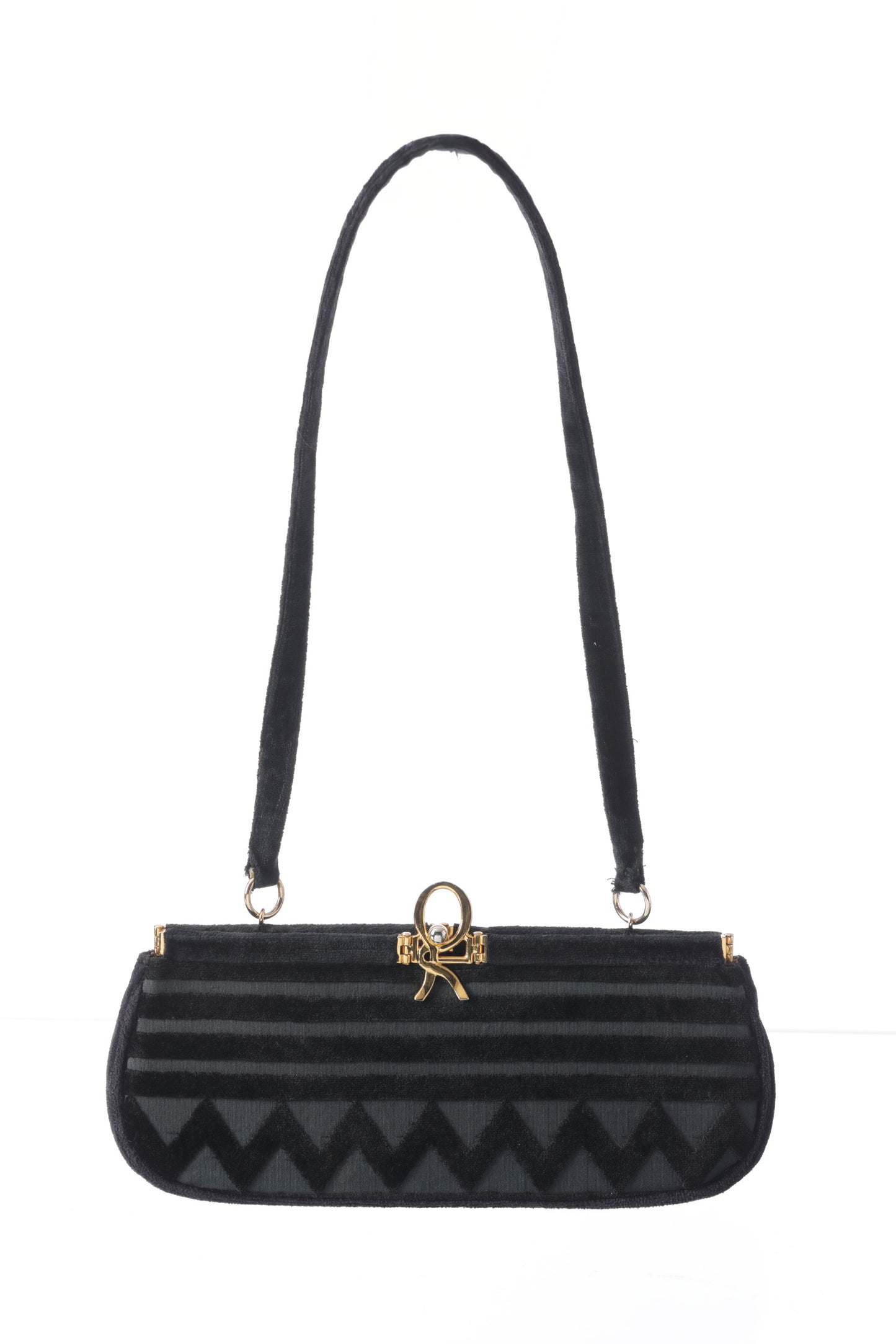 Roberta di Camerino black Bevilacqua velvet shoulder bag from the 60s