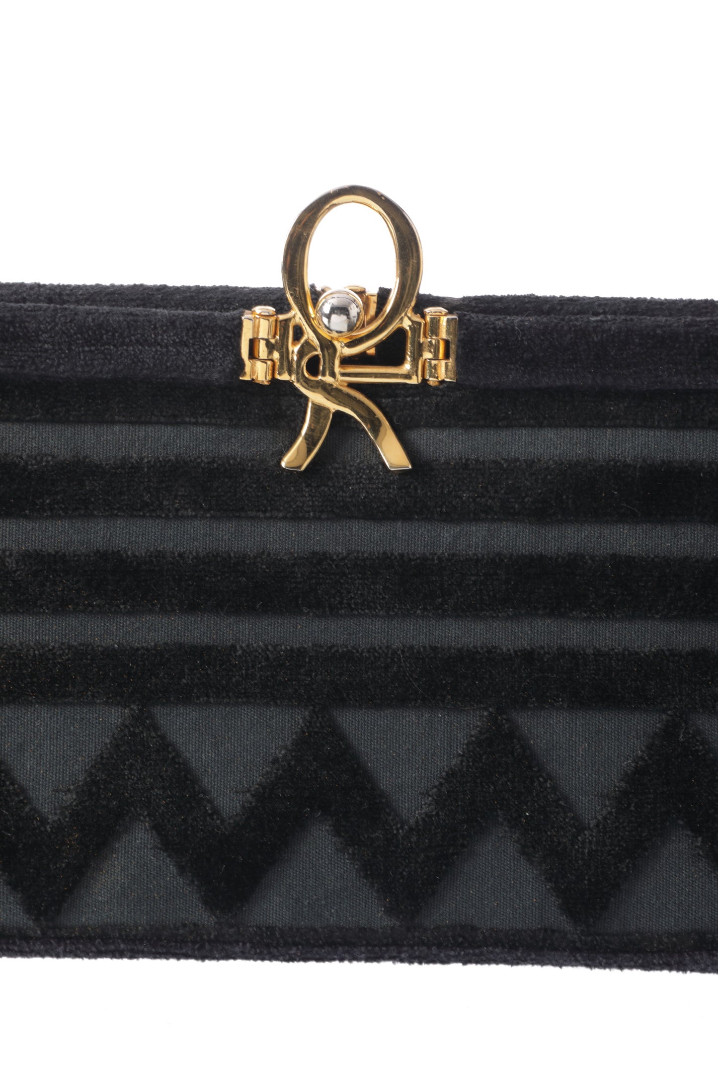 Roberta di Camerino black Bevilacqua velvet shoulder bag from the 60s