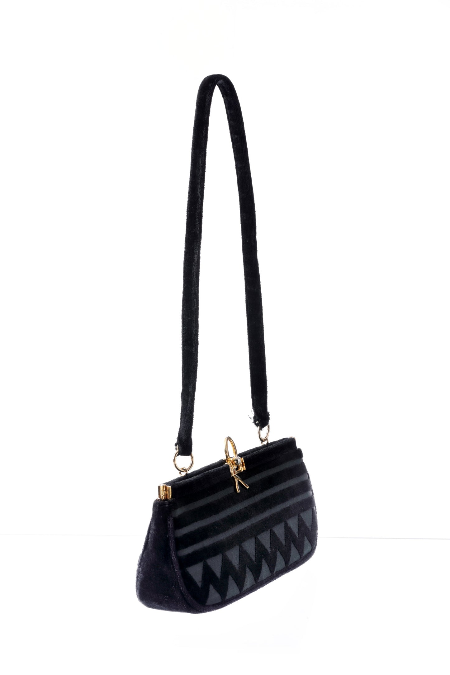 Roberta di Camerino black Bevilacqua velvet shoulder bag from the 60s