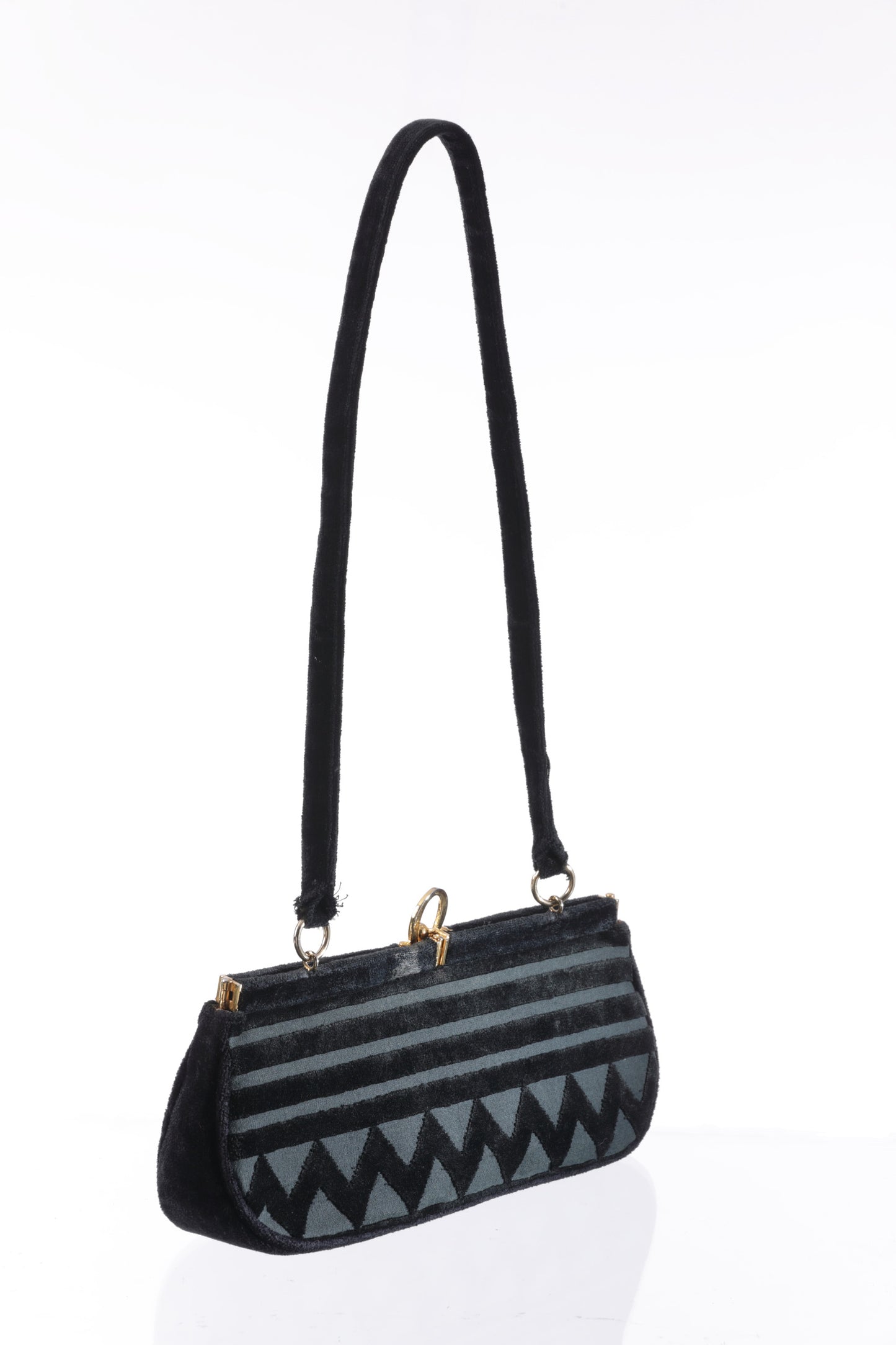 Roberta di Camerino black Bevilacqua velvet shoulder bag from the 60s