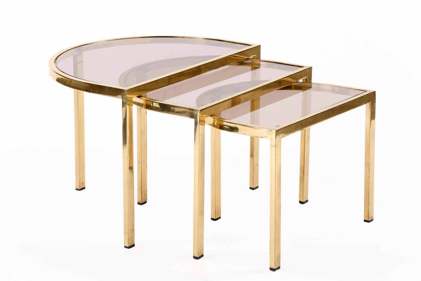 Triptych half-moon tables from the 70s