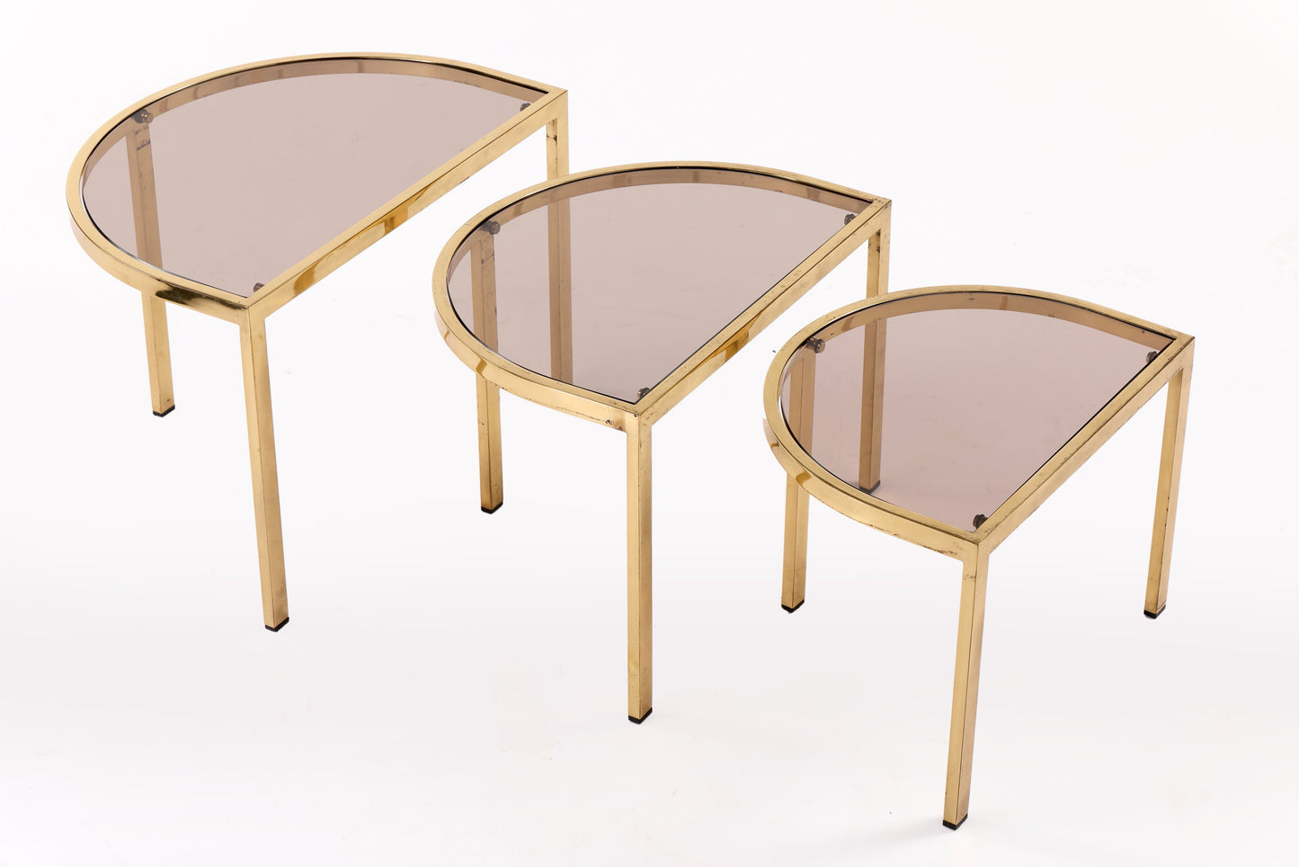 Triptych half-moon tables from the 70s