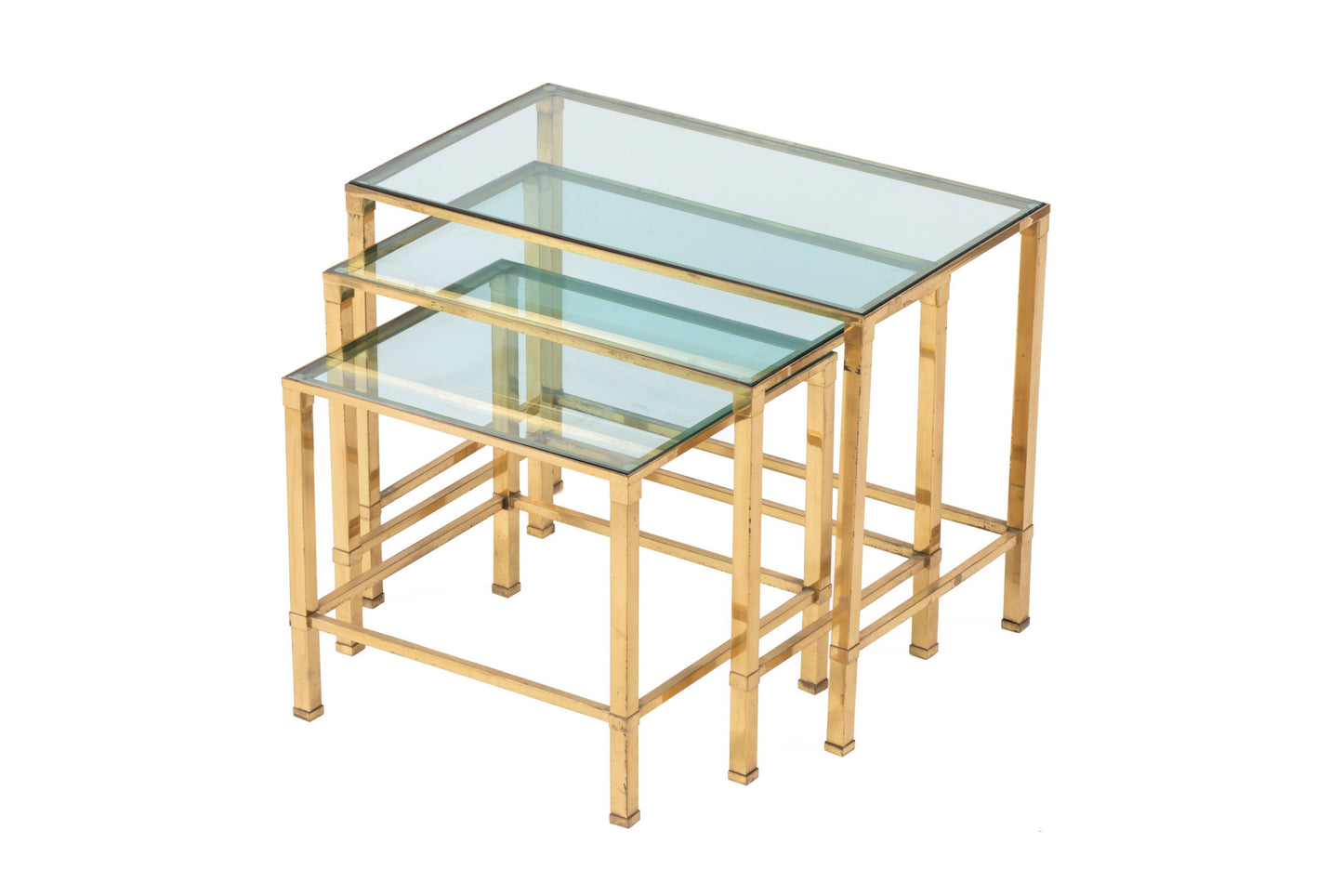 Triptych brass tables from the 70s