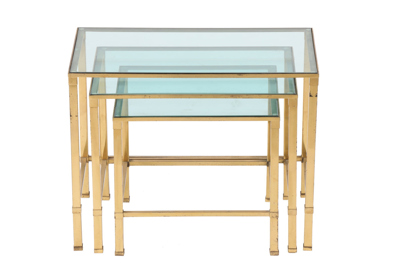 Triptych brass tables from the 70s