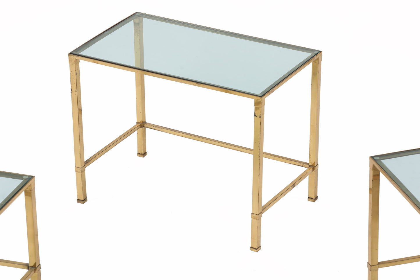 Triptych brass tables from the 70s