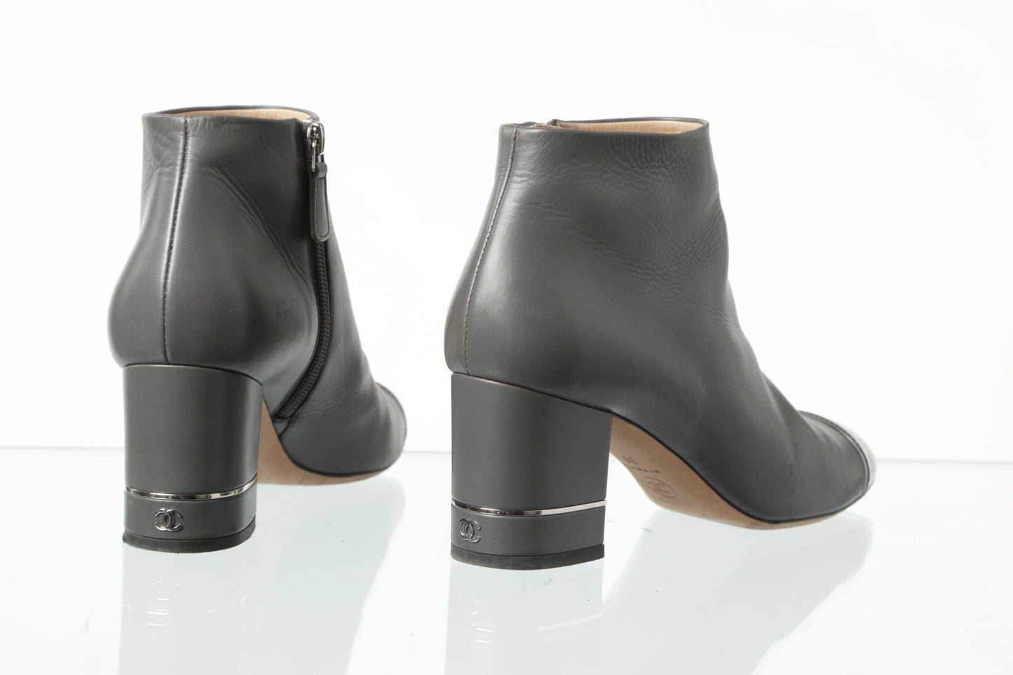 Chanel ankle boot in black leather