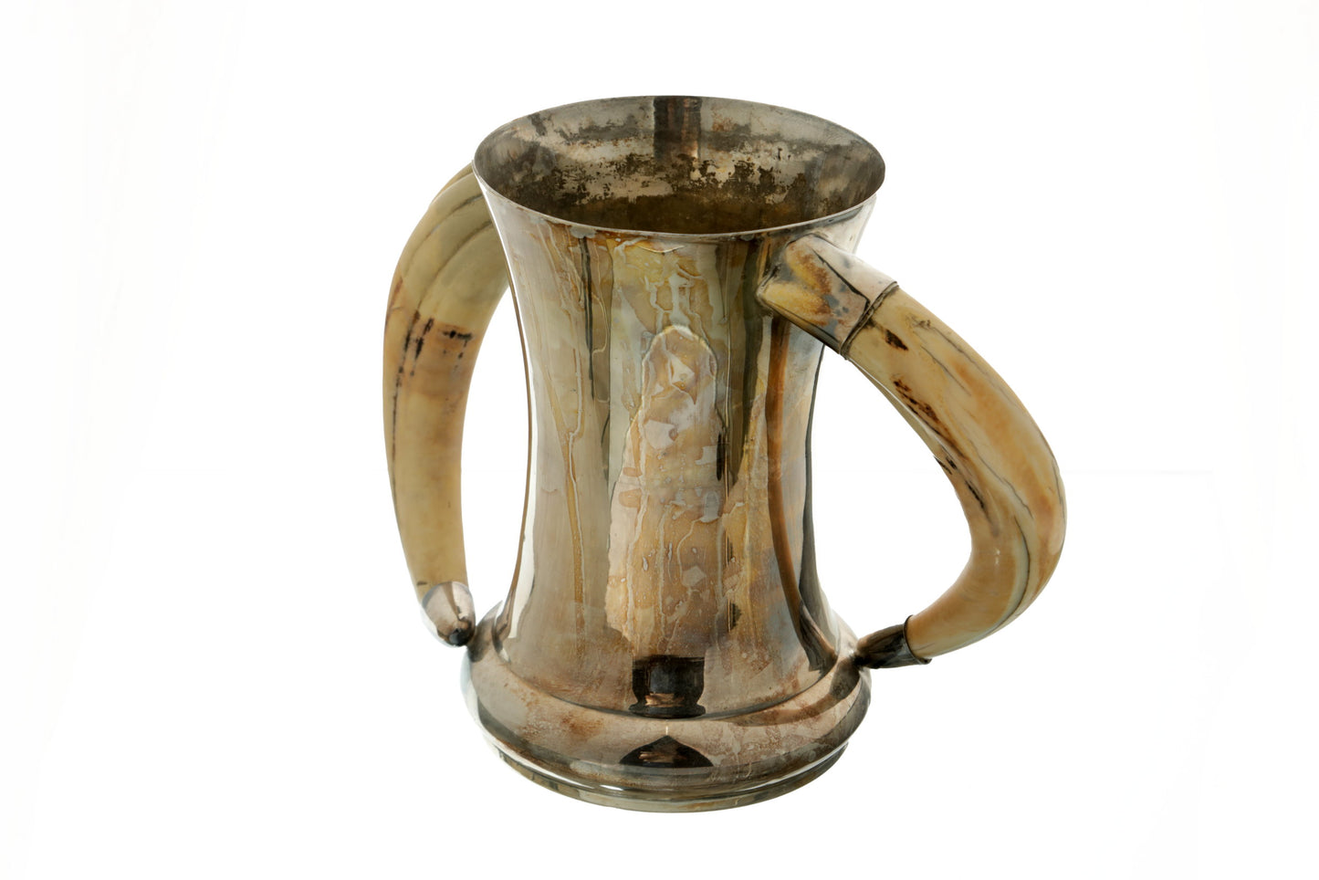 Vaso Serra Silver plated e corno anni 70