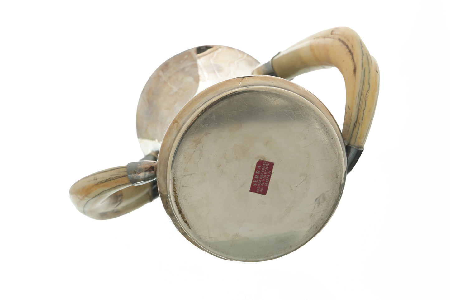 Vaso Serra Silver plated e corno anni 70