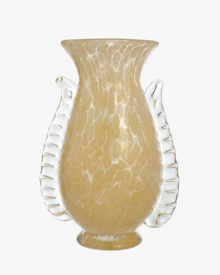 Yellow Murano glass murrine vase from the 1960s