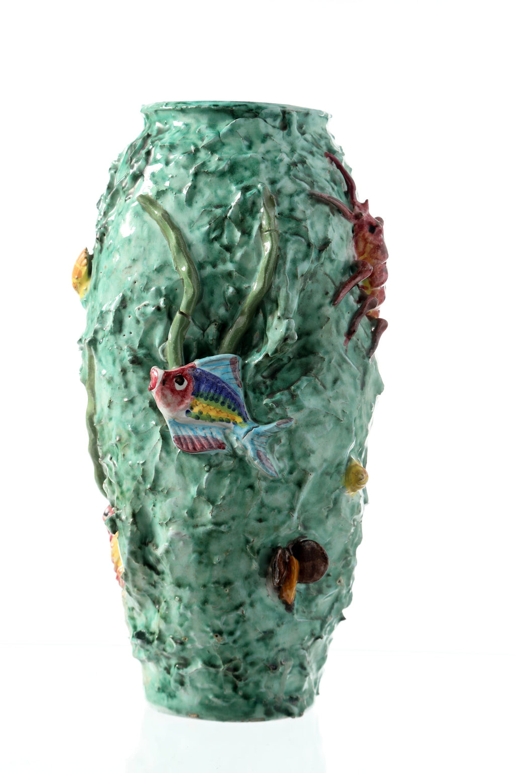 Vaso anni 50 ceramica di Vietri decoro marino