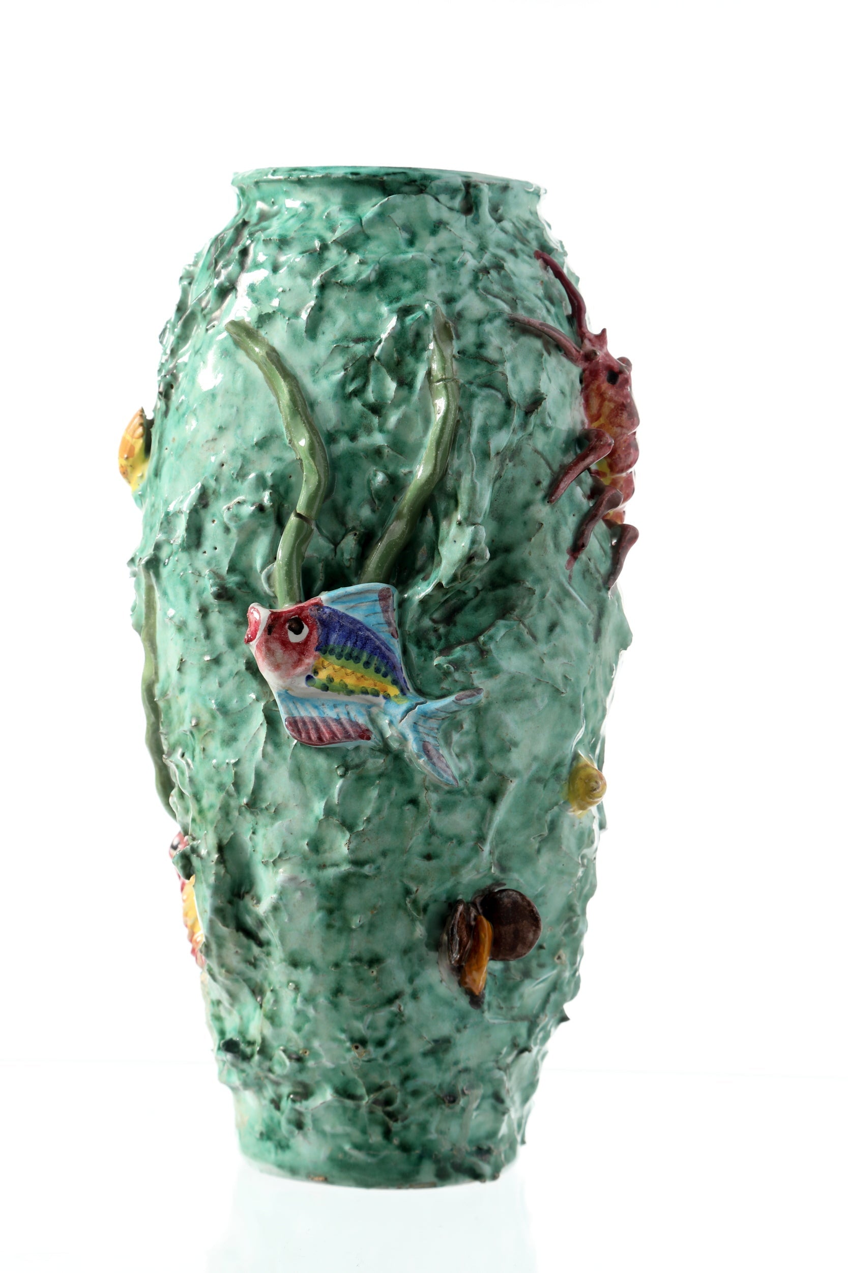 Vaso anni 50 ceramica di Vietri decoro marino
