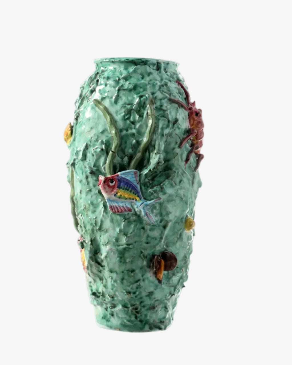 Vaso anni 50 ceramica di Vietri decoro marino