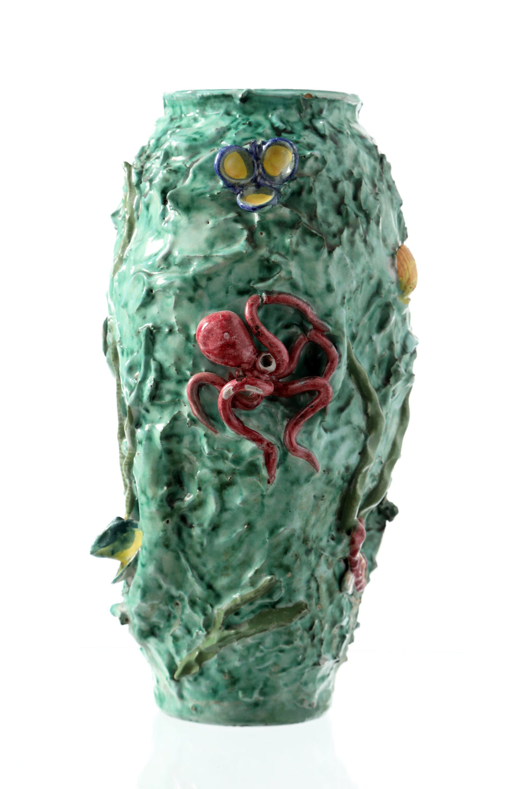 Vaso anni 50 ceramica di Vietri decoro marino