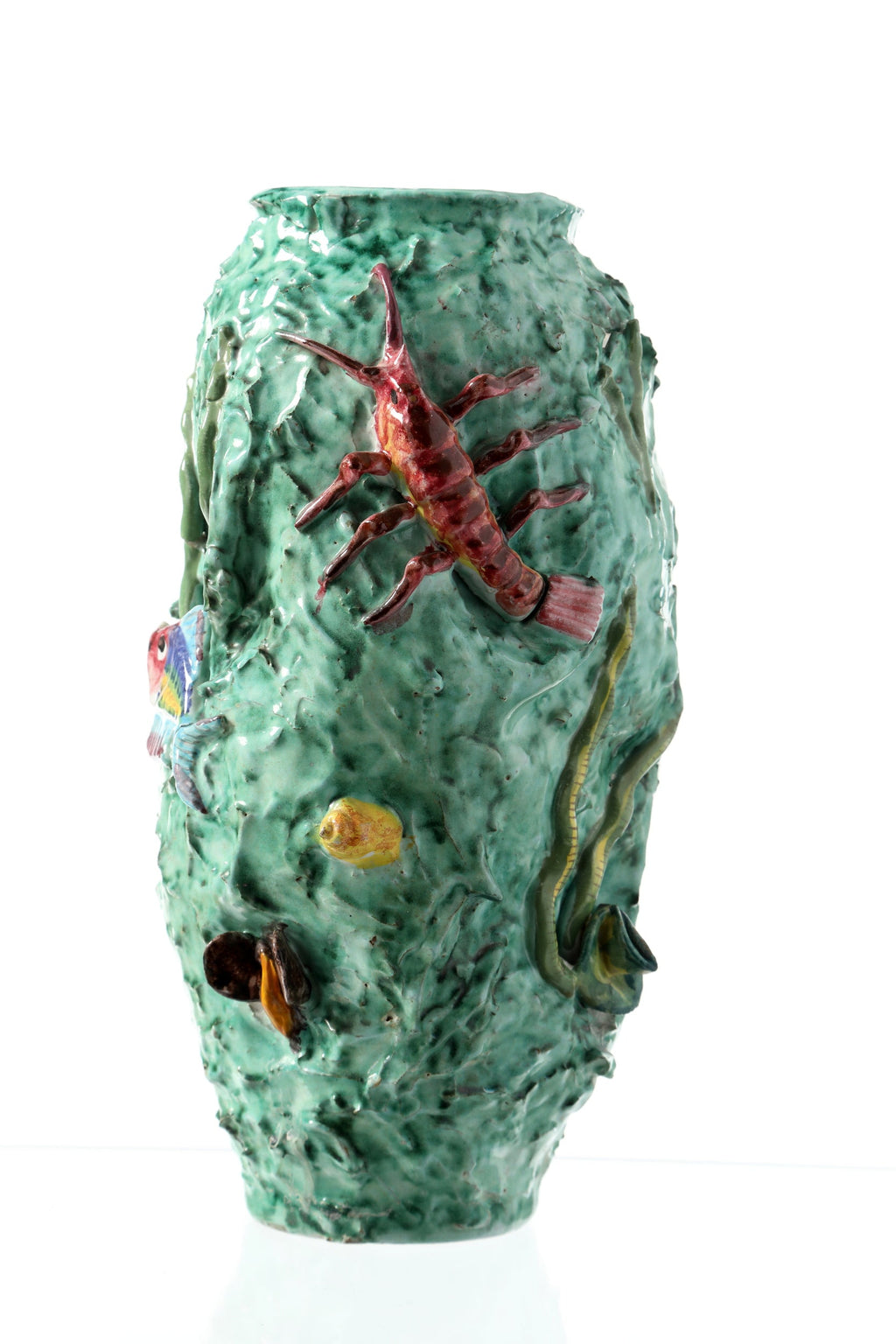 Vaso anni 50 ceramica di Vietri decoro marino
