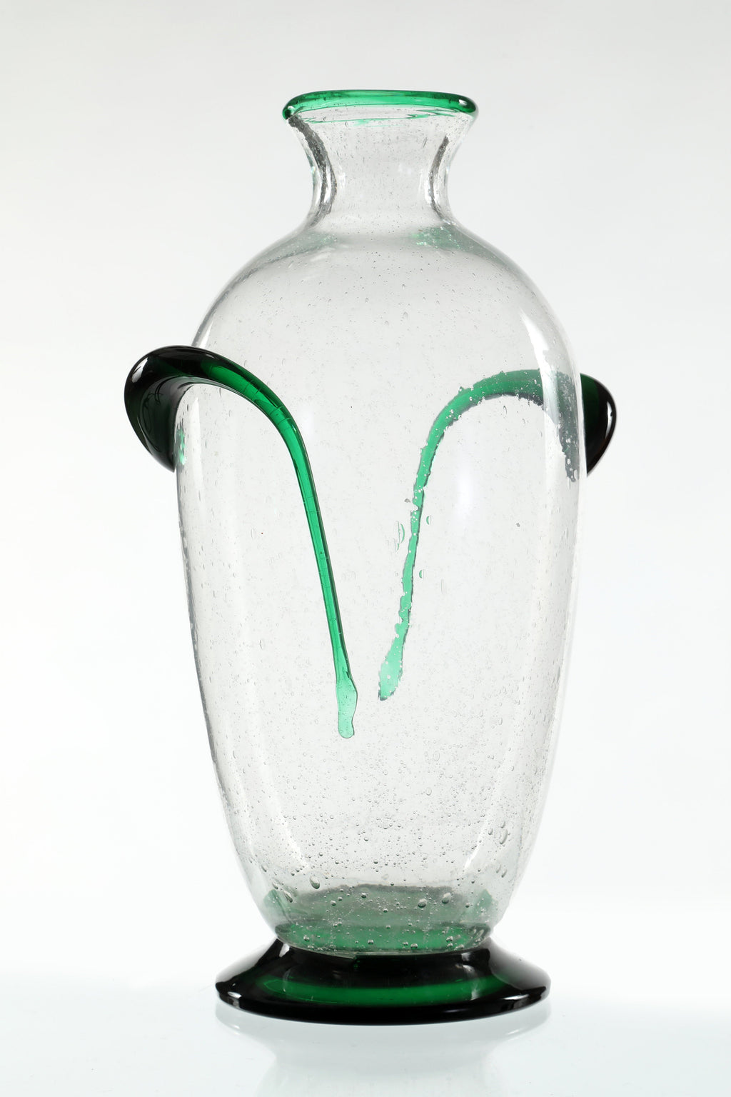 Vaso in vetro bullicante fasce verdi