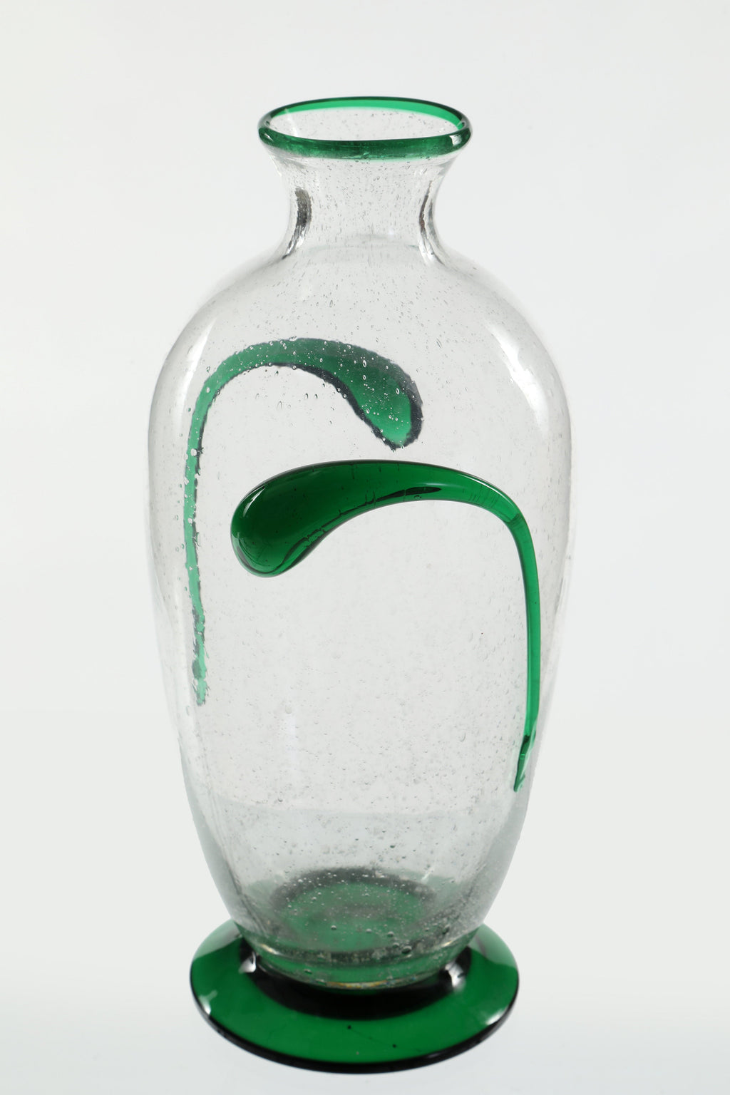 Vaso in vetro bullicante fasce verdi
